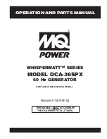 MULTIQUIP Power WHISPERWATT DCA-36SPX Operation And Parts Manual preview