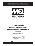 Preview for 1 page of MULTIQUIP Power WHISPERWATT DCA25SSIU Operation And Parts Manual