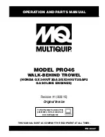 Preview for 1 page of MULTIQUIP PRO46 Operation And Parts Manual