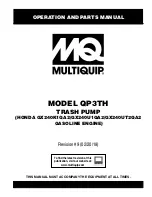 Предварительный просмотр 1 страницы MULTIQUIP QP-2TH Operation And Parts Manual