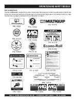 Preview for 14 page of MULTIQUIP R2000H Operation And Parts Manual