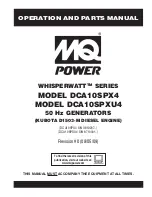 MULTIQUIP WHISPERWATT DCA10SPX4 Operation And Parts Manual preview