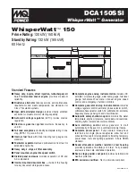 Preview for 1 page of MULTIQUIP WhisperWatt DCA150SSI Specifications