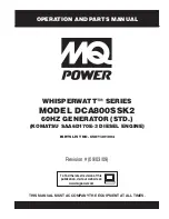 MULTIQUIP WHISPERWATT DCA800SSK2 Operation And Parts Manual preview