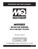 Preview for 1 page of MULTIQUIP WHITEMAN EPOXY/M Series Operation And Parts Manual