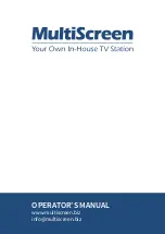 MultiScreen In House TV Communication System Operator'S Manual preview