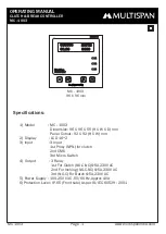 MULTISPAN MC-1003 Operating Manual preview