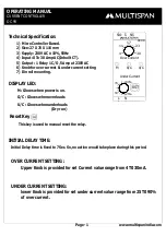 Предварительный просмотр 1 страницы MULTISPAN OC 99 Operating Manual