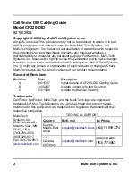 Preview for 2 page of Multitech CallFinder CF220-DID Cabling Manual