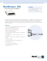 Multitech Direct Inward Dial Fax Modem MultiModem DID Brochure & Specs preview