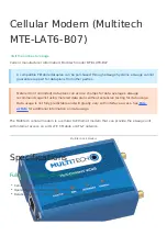 Preview for 1 page of Multitech MTE-LAT6-B07 Quick Start Manual