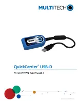 Preview for 1 page of Multitech QuickCarrier USB-D MTD-MVW1 User Manual