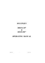 Preview for 1 page of Multitek MULTIGEN M820-GM Series Operating Manual