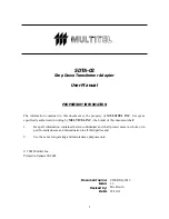 Preview for 2 page of Multitel SDTA-02 User Manual