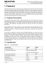 Preview for 7 page of Multiva FX300 Comfort Operation And Maintenance Manual