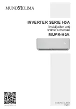 Предварительный просмотр 1 страницы MUND CLIMA serie h5a mupr-h5a Installation And Owner'S Manual