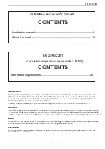 Preview for 2 page of mundoclima MINI MVD V6M Installation And Owner'S Manual And Information Requirements