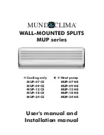 mundoclima MUP-07 CE User And Installation Manual предпросмотр