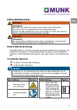 Предварительный просмотр 9 страницы Munk 30393 Assembly And Operating Instructions Manual