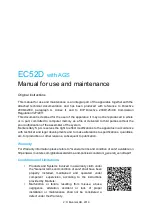 Preview for 2 page of Munters EC52D Manual For Use And Maintenance