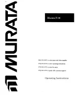 Murata F-38 Operating Instructions Manual preview