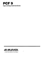 Murata PCF9 Operating Instructions Manual preview