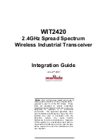 Предварительный просмотр 1 страницы Murata WIT2420 Integration Manual