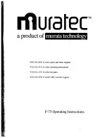 Muratec F-73 Operating Instructions Manual preview
