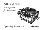 Muratec MFX-1500 Operating Instructions Manual preview
