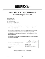 Preview for 2 page of Murex Tradesmig 141 Instruction Manual