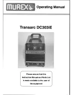 Murex Transarc DC303iE Operating Manual preview