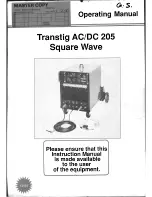 Murex Transtig AC/DC 205 Operating Manual preview
