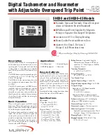 Murphy Digital Tach/Hourmeter with Overspeed Trip Point SHD30 Specifications preview