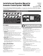 Preview for 1 page of Murphy MGC2000 Installation And Operation Manual