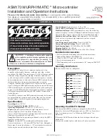 Murphy MURPHYMATIC ASM170 Installation And Operation Instructions предпросмотр