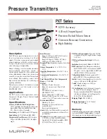 Murphy Pressure Transmitters PXT-01041B Specifications предпросмотр