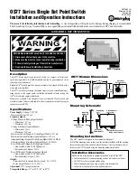 Preview for 1 page of Murphy Single Set Point Switch OS77 Series Installation And Operation Instructions