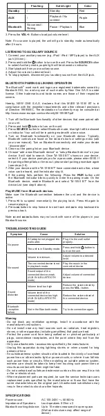 Preview for 3 page of Muse M-1050 BT User Manual