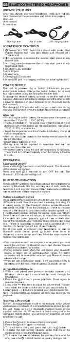 Предварительный просмотр 2 страницы Muse M-215 BTB User Manual