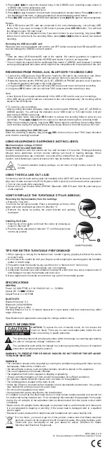 Предварительный просмотр 3 страницы Muse MT-103 DB User Manual