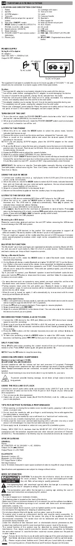 Preview for 3 page of Muse Vintage MT-501 ATB User Manual