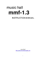 Предварительный просмотр 1 страницы MUSIC HALL mmf-1.3 Instruction Manual