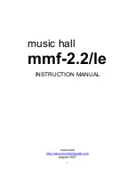 Предварительный просмотр 1 страницы MUSIC HALL mmf-2.2 Instruction Manual