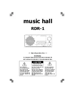 MUSIC HALL RDR-1 Operating Instructions Manual предпросмотр