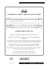 Preview for 1 page of Musical Fidelity A5 Instructions For Use Manual