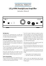 Musical Fidelity LX2-HPA Instruction Manual preview