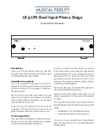 Musical Fidelity LX2-LPS Instruction Manual preview