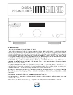 Musical Fidelity M1 SDAC Instructions For Use Manual preview