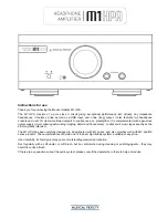 Musical Fidelity M1HPA Instructions For Use Manual preview