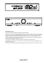 Musical Fidelity M2si Manual preview